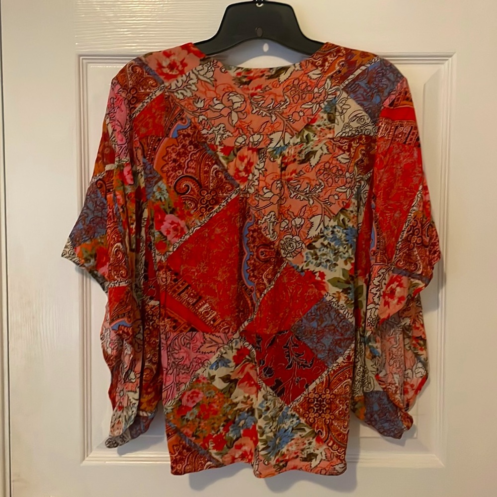 Vici Against All Offs Patchwork Button Down Kimon… - image 2